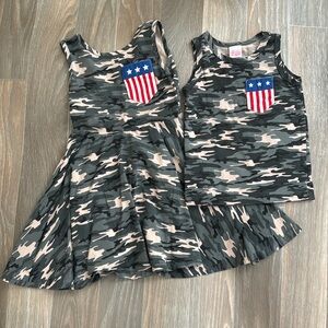 Ricrac & Ruffles - Salute the flag / camo shirt - 18m